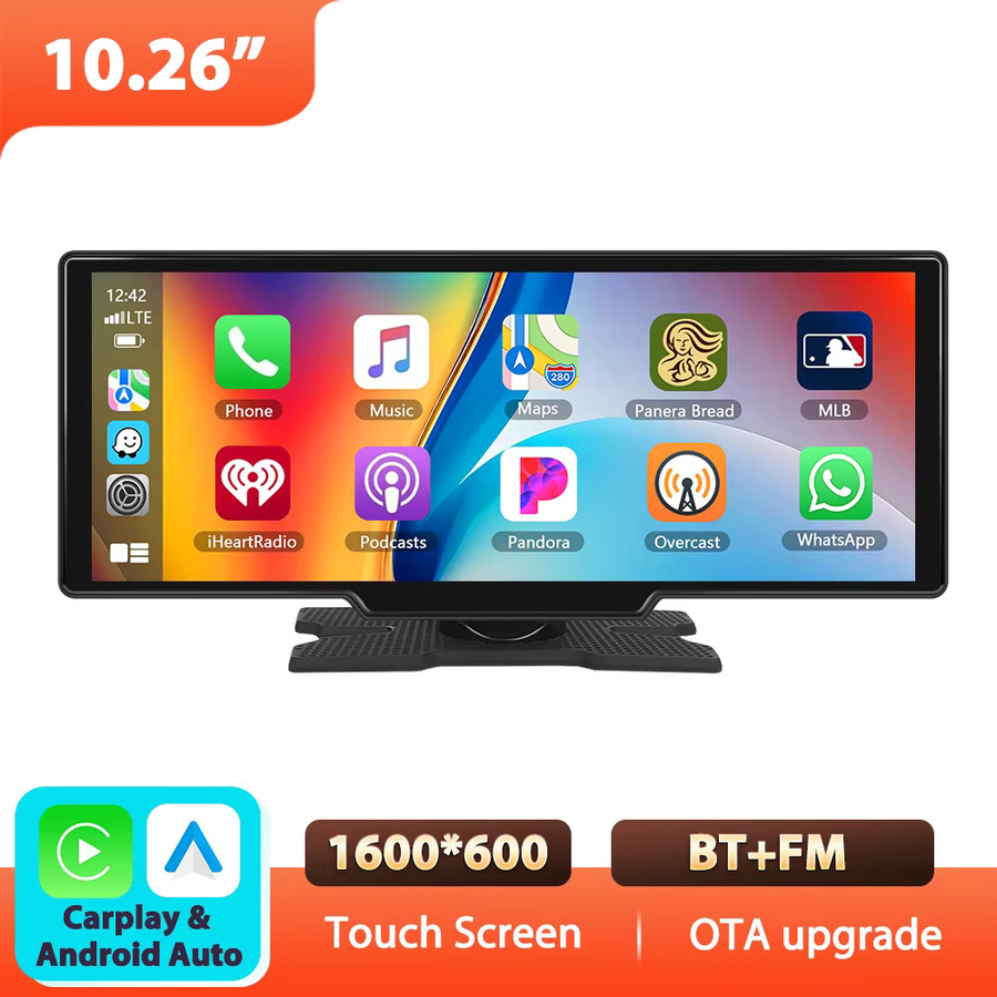 Podofo Smart Screen Player mit 10,26 Zoll Touchscreen, CarPlay, Android Auto, Airplay Mirror Cast und Bluetooth in Schwarz - Bild 6