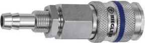 Riegler Schnellverschlusskupplung aus Stahl in Silber, NW 7,8, Tülle LW 8, M12x1 - Bild 1