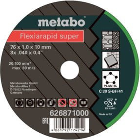 Metabo Flexiarapid Super Universal Trennscheibe, Durchmesser: 76 mm, Dicke: 1,0 mm, Breite: 10,0 mm, Multicolour - Bild 1
