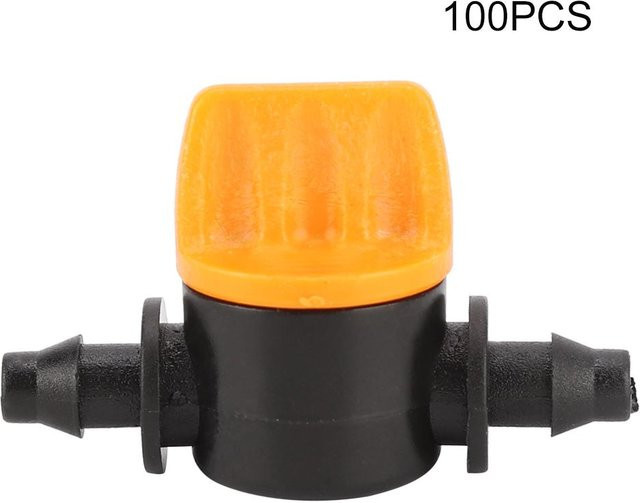 100 Stück TOMTOP JMS Gartenbewässerung 2-Wege PVC Wasserstopp Verbinder mit Schlauchventil in Orange - Bild 1
