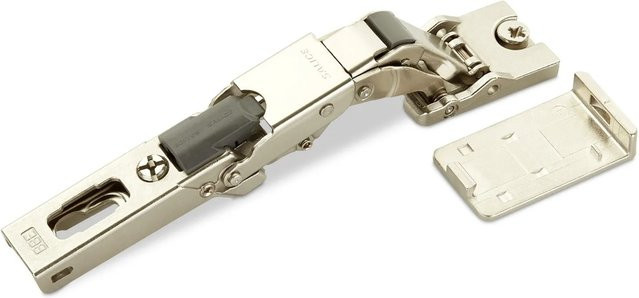 Salice Universalscharnier für Glastüren oder Spiegeltüren mit Push Open Funktion und Negativfeder, 110 Grad, Nickel Matt - Bild 1