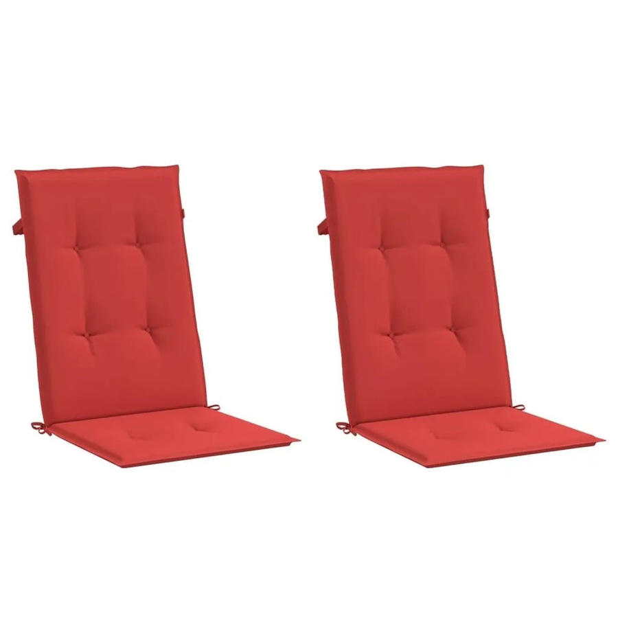 vidaXL Gartenstuhlauflagen für Hochlehner, 2er-Set, Rot, B/T/H: 120 x 50 x 3 cm, wasserabweisend und UV-beständig - Bild 2