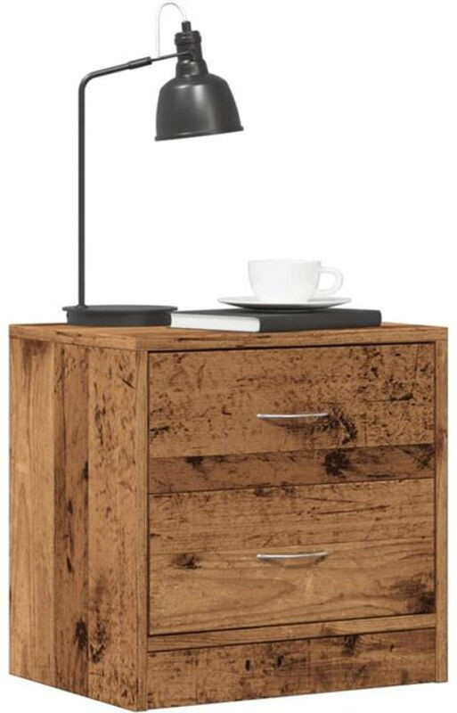 Vidaxl Set aus 2 Nachttischen in Altholz-Optik, Braun, Landhausstil, B/T/H: 40 x 30 x 40 cm - Bild 1