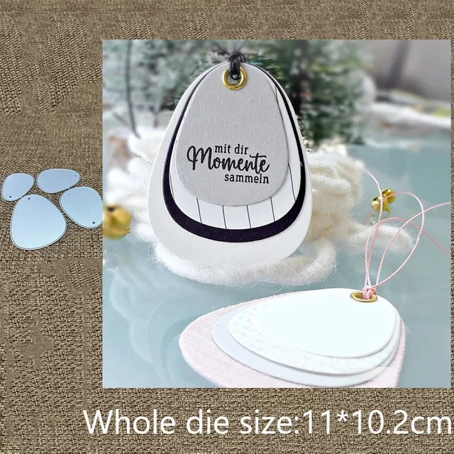 Metall-Schablonenform für Etiketten, Dekorationen und Scrapbooking zur Bastel- und Prägearbeit - Bild 1