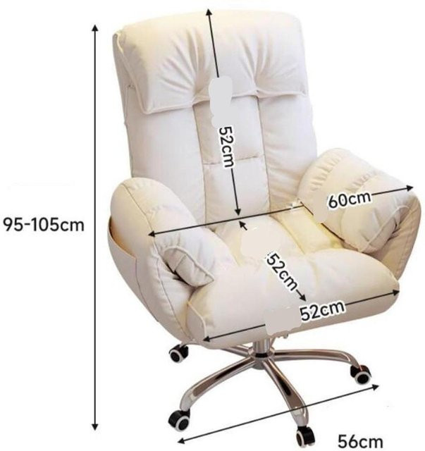 Kesoto Gaming Chair in Beige aus Kunstleder mit Kopfstütze und Rollen - Bild 1