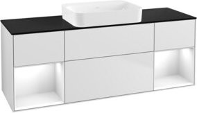 V&B Waschtischunterschrank Finion mit Wandbeleuchtung in Weiß lackiert, B/T/H: 160 x 60,3 x 50,1 cm - Bild 1