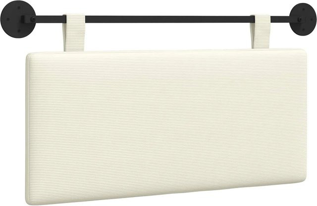 vidaXL Hängendes Kopfteil aus Cordstoff in Beige, Modernes Polsterteil für das Schlafzimmer, B/H: 90 x 55 cm - Bild 1