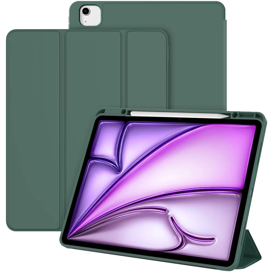 DZSWYCASE Schutzhülle für iPad Pro 12.9 (2018-2022) und iPad Air 13 M2 M3 M4 mit Stifthalter und Auto-Wake-Sleep-Funktion, Farbe: Schwarz oder Grün - Bild 6