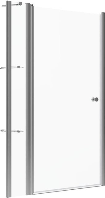 Aquabatos Badezimmer Duschtür Nischentür mit Eckregal, Pendeltür aus Sicherheitsglas, Farbe: Transparent, B: 120 cm, H: 187 cm - Bild 1