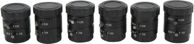 Koogeelife CS Mount Objektiv-Kit mit 4mm bis 25mm Brennweite, 3MP, manuelle Blende, Schwarz, 6 Stück - Bild 1