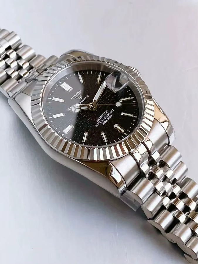 Tandorio Armbanduhr Edelstahl, Automatik, 36 mm, Schwarz, Herren - Bild 3