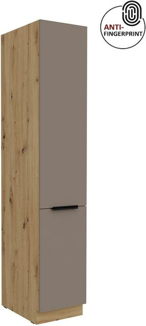 Küchen Hochschrank ARIA in Sandgrau matt mit Anti Fingerprint Effekt, Breite: 40 cm - Bild 1