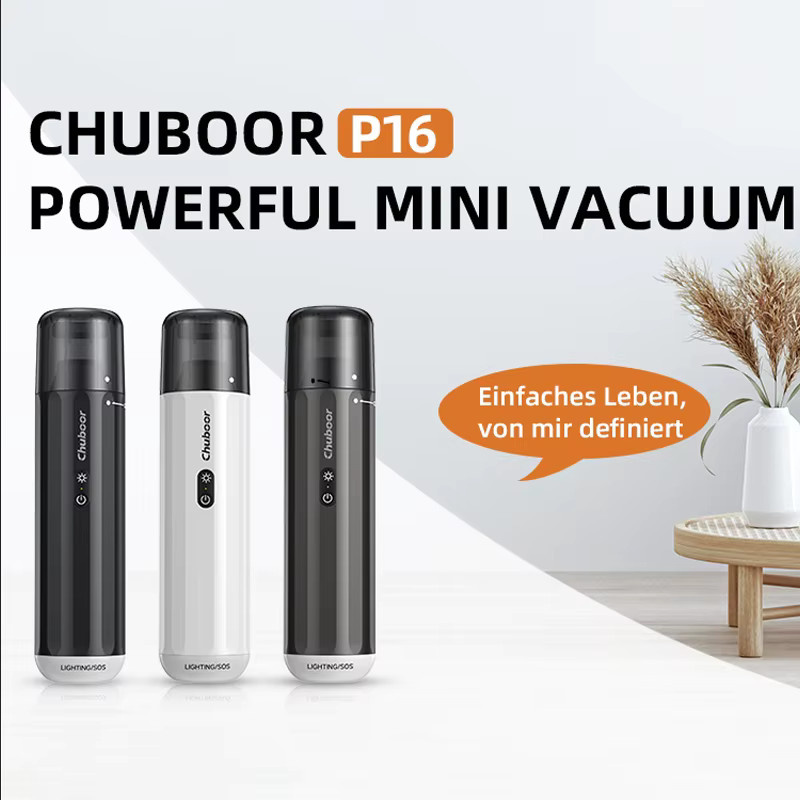 Chuboor Kabelloser Auto-Staubsauger in Weiß mit 13000 Pa Saugkraft, Tragbarer Handheld-Reiniger für Auto und Haushalt - Bild 2
