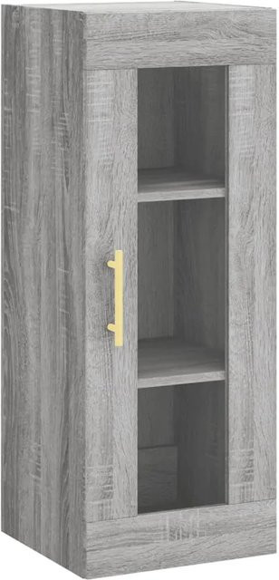 vidaXL Wandschrank Grau Sonoma mit Glastüren, B/T/H: 34,5 x 34 x 90 cm - Bild 1