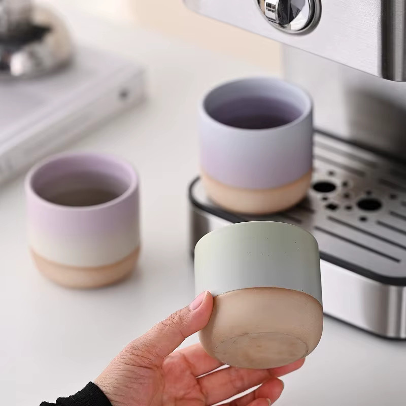 Keramik Teetasse in Pink und Multicolour mit mattem Retro-Design für Kung Fu Tee, 220 ml - Bild 2