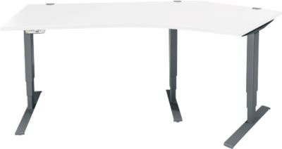 Schäfer Shop Genius Winkelschreibtisch AERO FLEX elektrisch höhenverstellbar mit Memorypanel, weiß/anthrazit, B: 216,5 cm - Bild 1