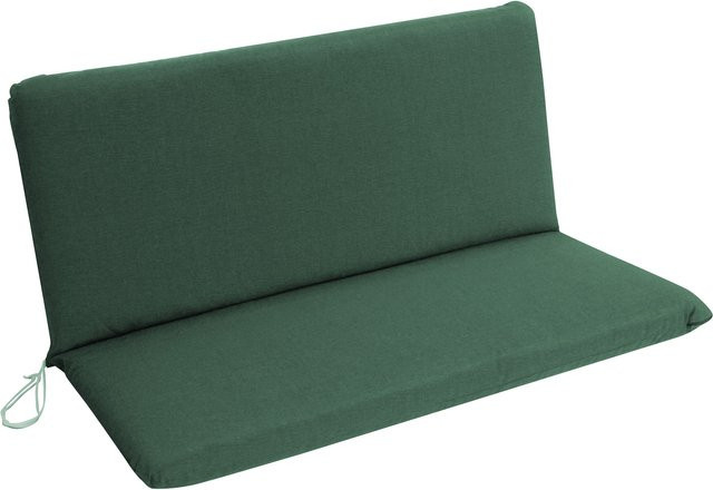 DEGAMO Auflage DALLAS für 2-Sitzer Bank, dunkelgrün, waschbarer Bezug aus Baumwolle und Polyester - Bild 1