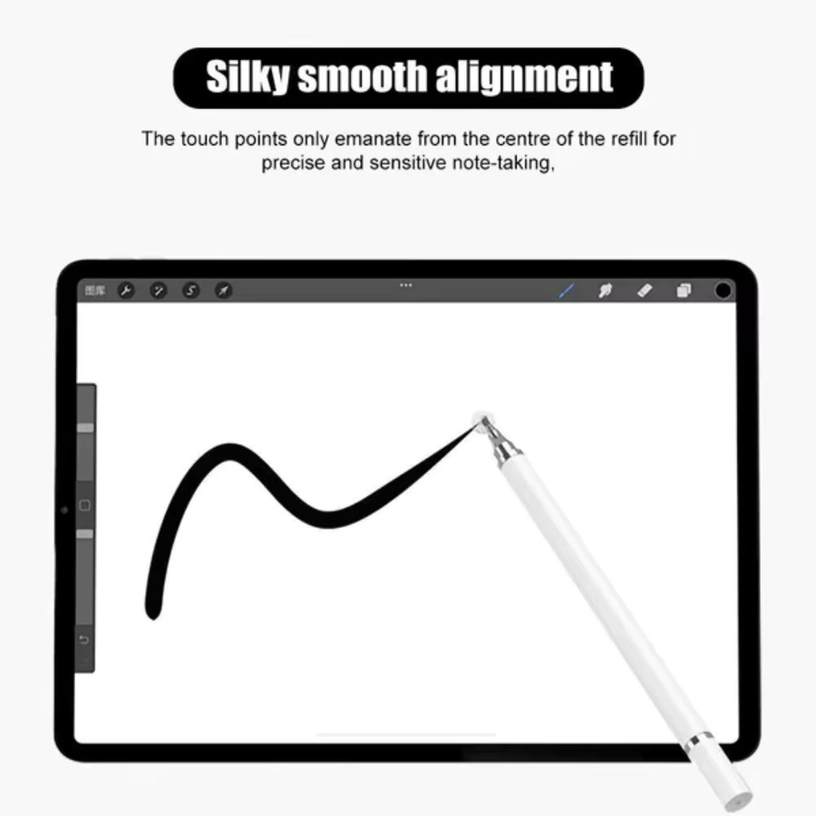 STONEGO 2-in-1 Universal-Stylus-Stift in Weiß für Smartphones, Tablets und Zeichnungsdisplays mit präziser kapazitiver Steuerung - Bild 2