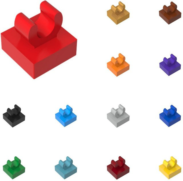 Alibricks 50 Stück 15712 modifizierte 1 x 1 offene O-Clip-Steine in Braun für MOC-DIY-Modellbau und technische Konstruktionen - Bild 1
