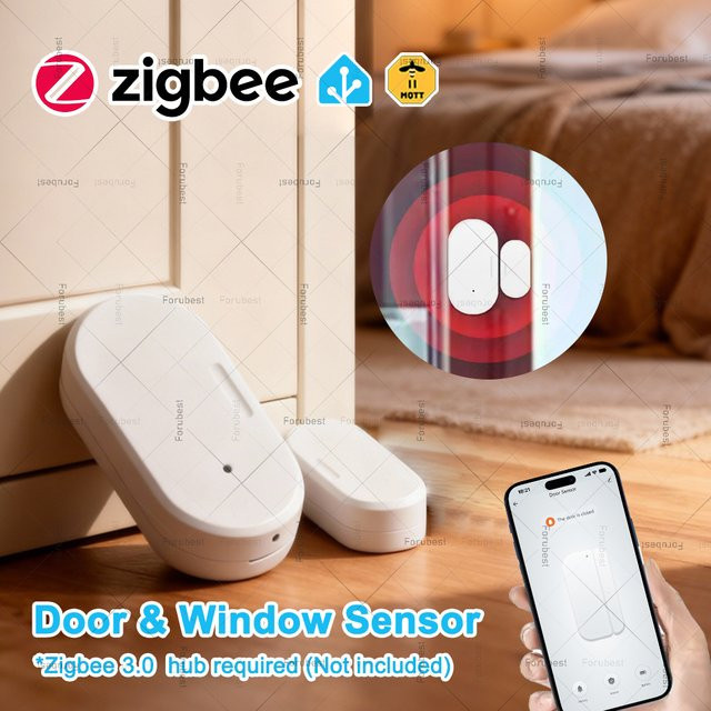 Zigbee 3.0 Tür- und Fensterkontakt Smart Home Sensor in Weiß für Security Automation (Gateway erforderlich, Z2M kompatibel) - Bild 1