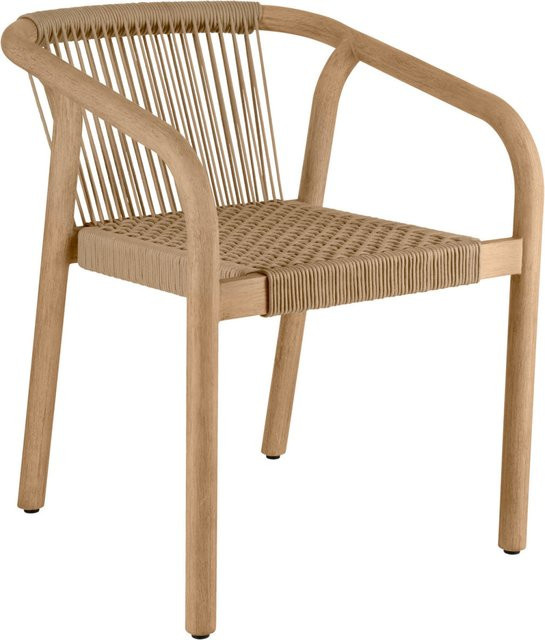 VEGA Outdoor-Stuhl Kando Set aus 2 Stück, Sitz beige und Gestell natur, stapelbar, B/T/H: 58 x 58 x 75 cm - Bild 1