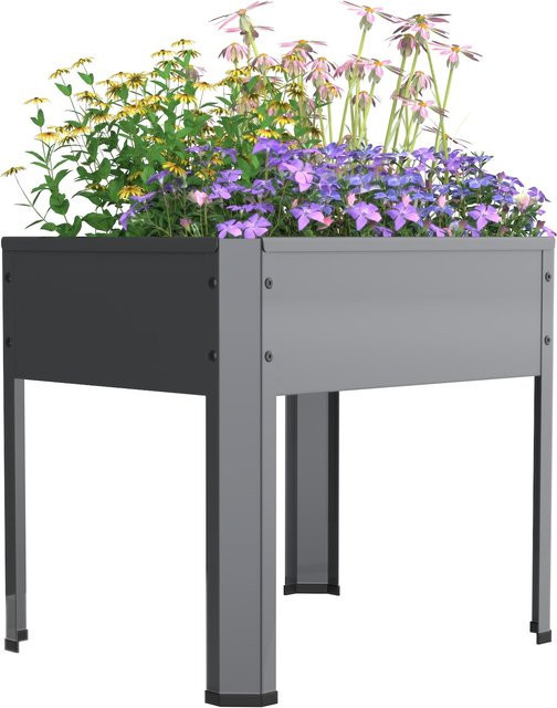 VCM Metall Hochbeet Balora M in Anthrazit, stehender Pflanzkasten für Balkon, Terrasse und Garten, B/T/H: 50 x 40 x 45 cm - Bild 1