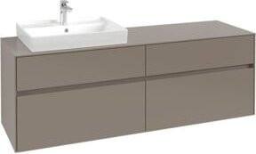 Villeroy & Boch Waschtischunterschrank Collaro, Wandhängend, Taupe Matt, B/H/T: 160 x 54,8 x 50 cm - Bild 1