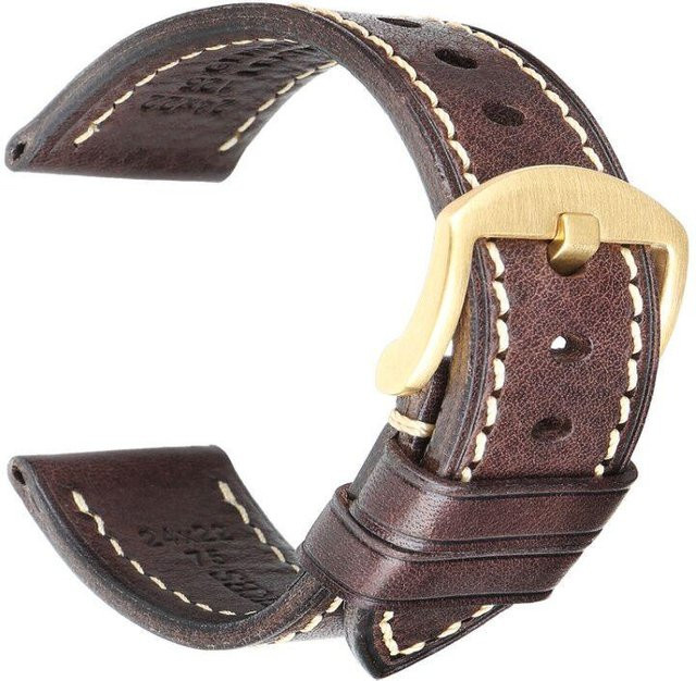 Sweetown Uhrenarmband Leder, Schwarz, Unisex - Bild 1