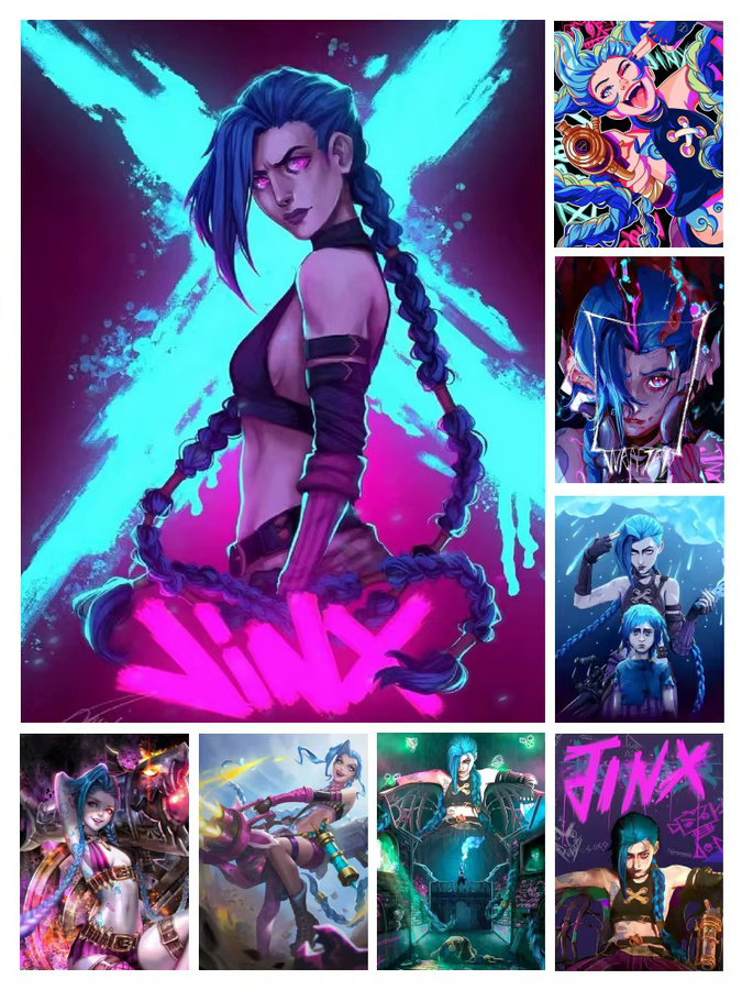 Arcane Jinx League of Legends 5D DIY Diamantmalerei Mosaik Bild in Multicolor - Bild 4