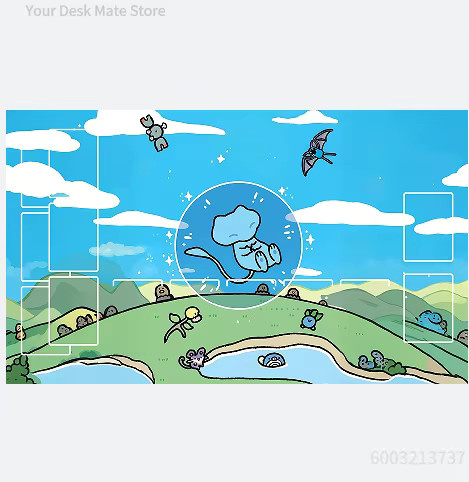 Potdemiel Anime Pokemon Schreibtischunterlage in Multicolour, rutschfeste und wasserdichte Gaming-Mausmatte mit niedlichem Charaktermuster - Bild 2