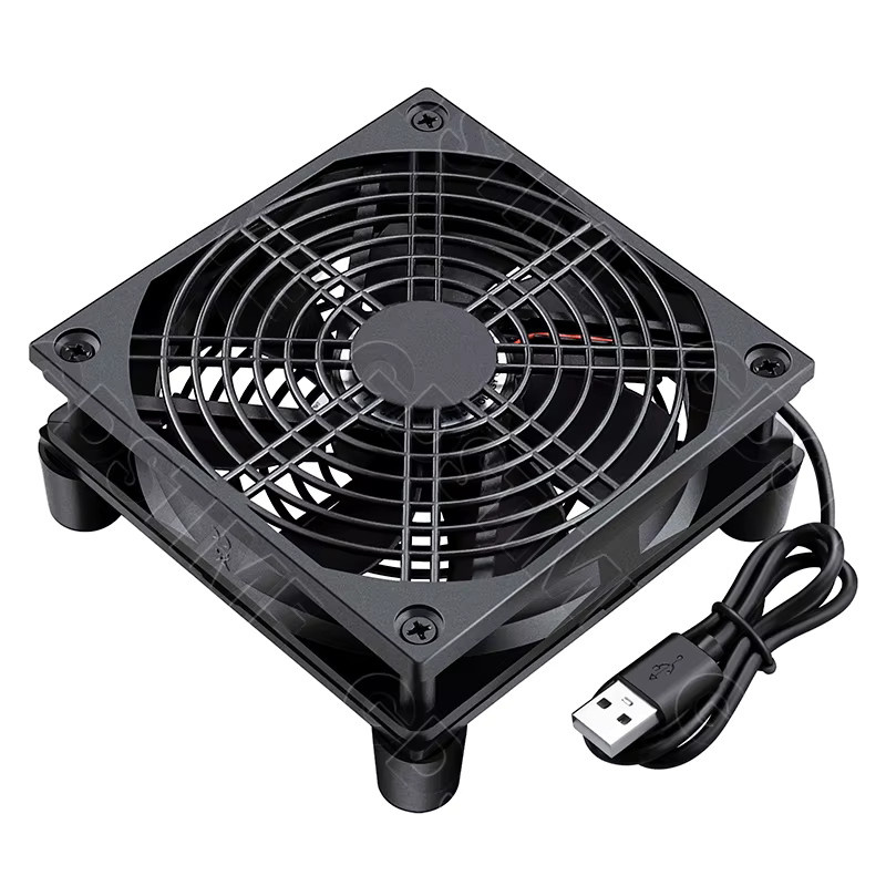 Gdstime USB-Lüfter Schwarz 5V tragbarer Luftkühler für Xbox, PlayStation, Router und TV-Receiver - Bild 2