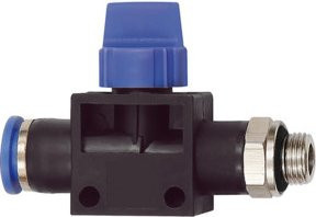 Riegler 3/2-Wegeventil Blaue Serie mit Steckanschluss G 1/4 a. und S-G Ø 10mm in Blau - Bild 1