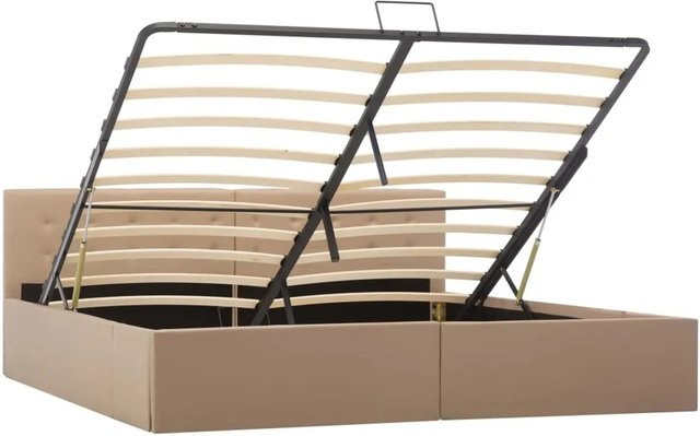 vidaXL Stauraumbett mit Hydraulik in Cappuccino-Braun aus Kunstleder, B/T/H: 180 x 200 x 188 cm - Bild 1
