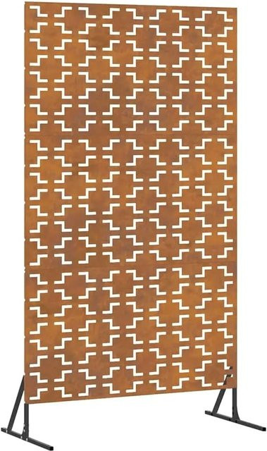 vidaXL Sichtschutz Paravent aus Stahl in Grau und Braun, B/T/H: 100 x 50 x 180 cm - Bild 1