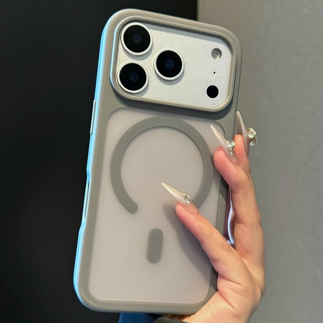 Transparente MagSafe Handyhülle mit mattem Finish für Apple iPhone 12 13 14 15 16 17 Pro Max Plus Air in Blau - Bild 1