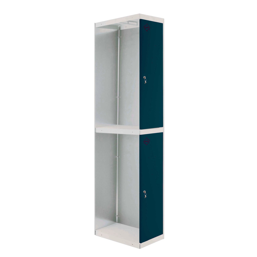 PROREGAL Spind AMEGO Anbaumodul mit 2 Abteilen, Schließfach Garderobe, Weiß-Anthrazit, H x B x T: 180 x 30 x 50 cm - Bild 2