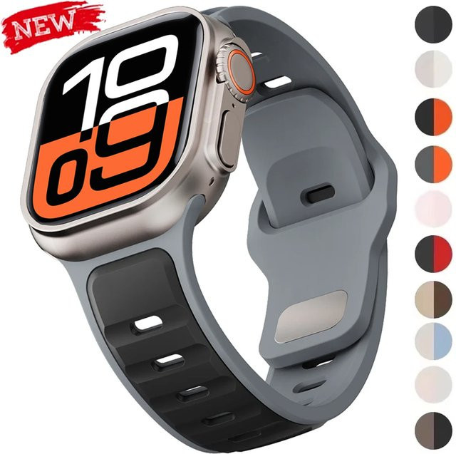 CAOWTAN Uhrenarmband Silikon, Bicolor, Unisex - Bild 1