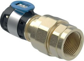Geberit FlowFit Übergangsverschraubung d= 25mm, Rp 3/4, G 1 in Silber und Transparent - Bild 1