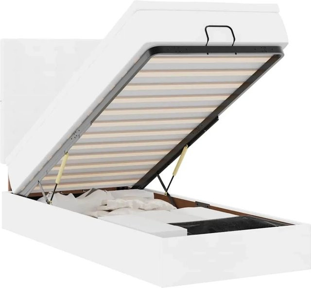 vidaXL Ottoman-Bett mit Matratze in Weiß aus Kunstleder mit Lift-up-Funktion B/T/H: 80 x 200 x 118 cm - Bild 1