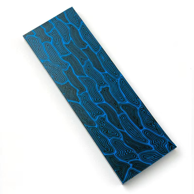 G10 Verbundmaterial Messergriffplatten mit Damastmuster in 6 Farben, B/H/T: 13,0 x 4,5 x 0,8 cm - Bild 5