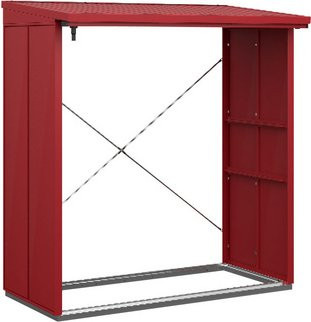 Ecostar Kaminholzregal Elegant-V aus Metall in Rot, B/H/T: 181,4 x 198 x 102,5 cm - Bild 2