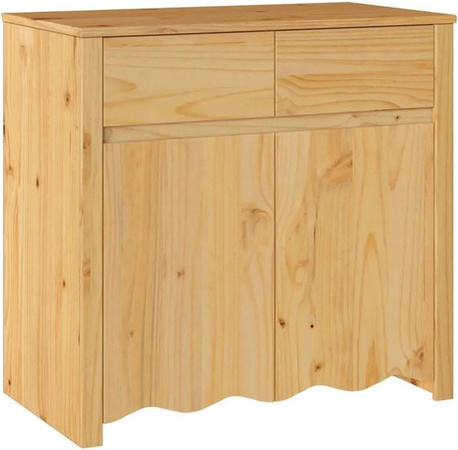 vidaXL Sideboard Drammen aus Massivholz Kiefer in Eiche, B/T/H: 79 x 43 x 75,5 cm