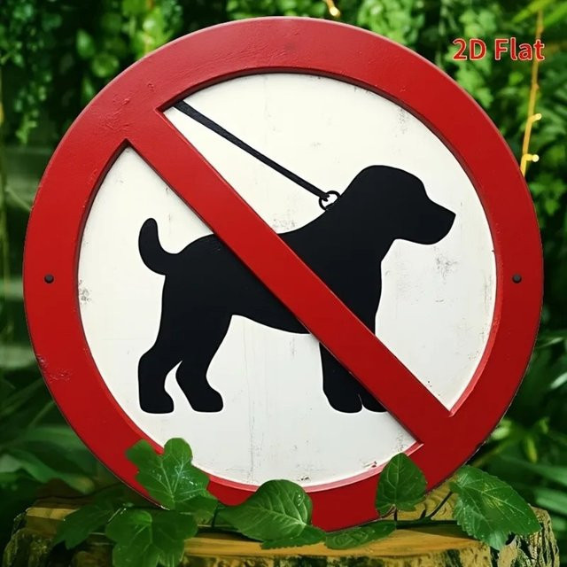 CIFBUY Rundes Metall-Warnschild Hunde verboten in Rot mit Hundemotiv für Wand und Garten, Durchmesser: 20 cm - Bild 1