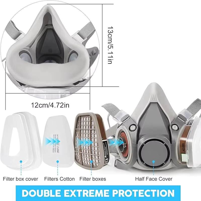 Dolphin Protect 15in1 Atemschutzmaske Halbmaske zum Schutz vor Staub, Gas und organischen Dämpfen für Maler- und Sprüharbeiten - Bild 3