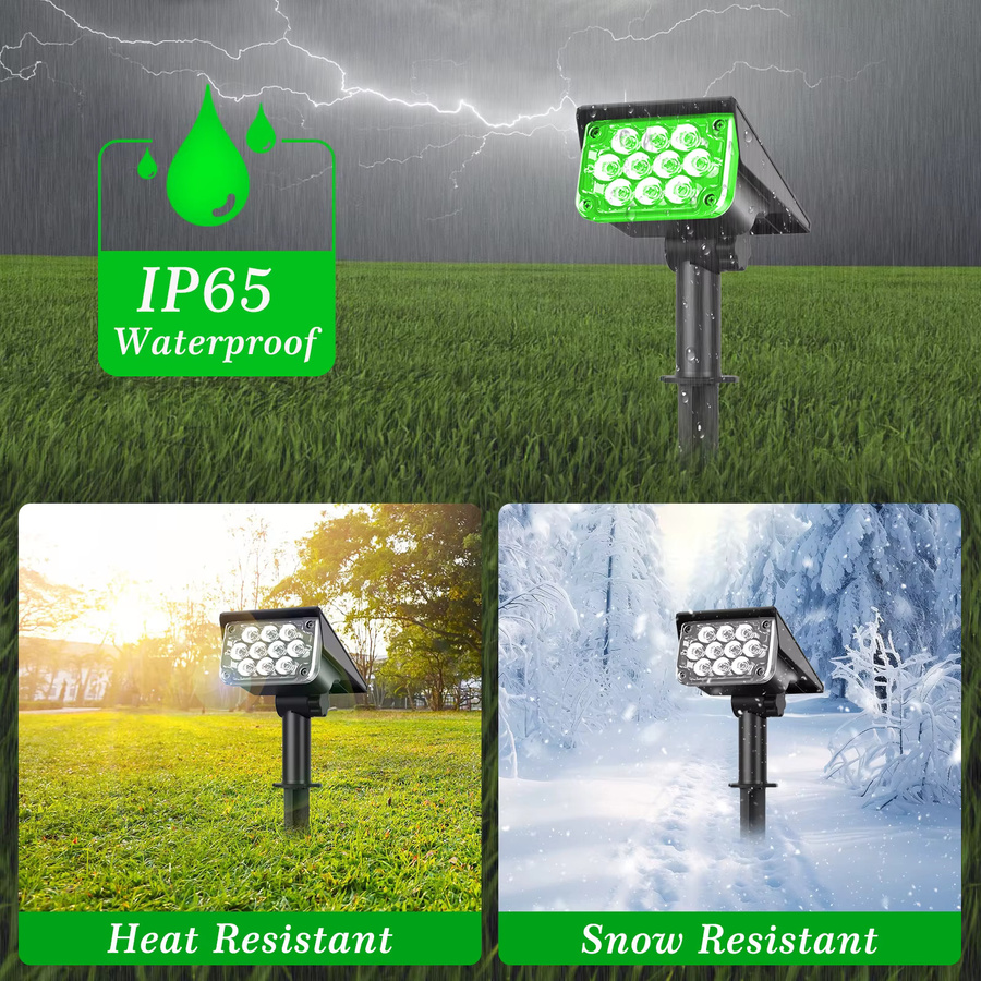 T-SUNRISE Solar Gartenstrahler LED Grün IP65 Wasserdicht Outdoor Flutlicht für Garten und Terrasse - Bild 2