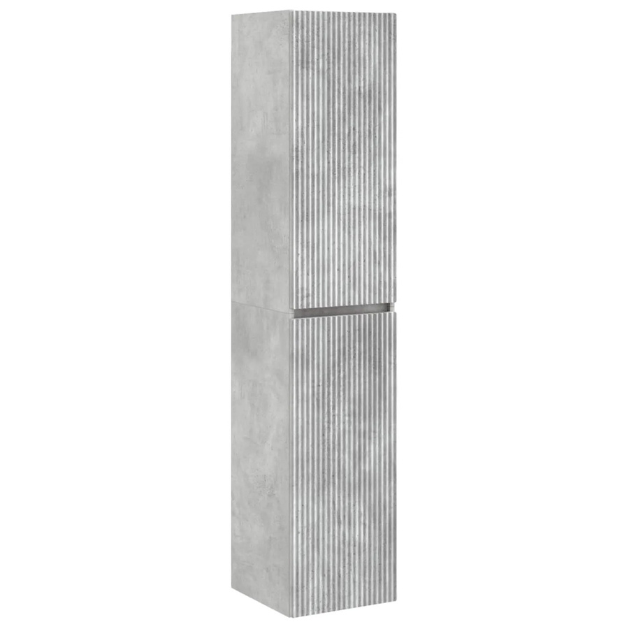 vidaXL Wandmontierter Badezimmerschrank in Betongrau mit Schranktüren, B/T/H: 33 x 34,5 x 160 cm - Bild 2