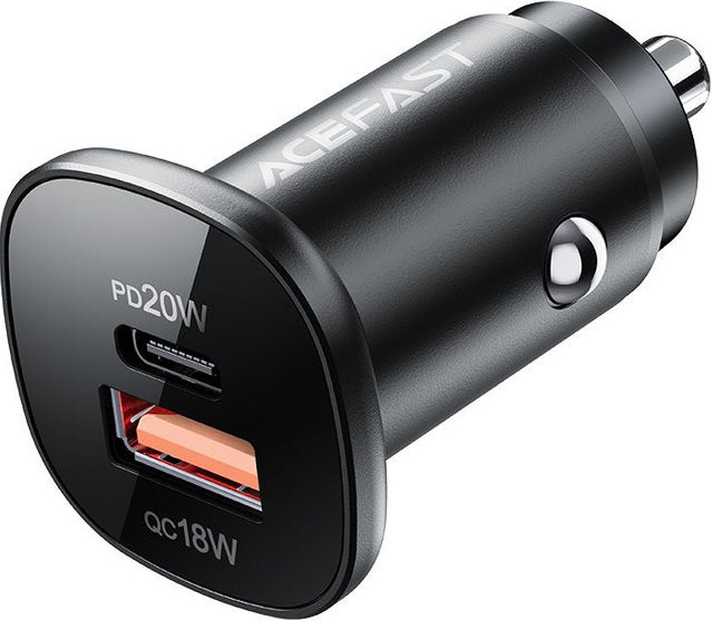 Acefast B1 Auto-Ladegerät mit 38W, 3A, 1 x USB-A und 1 x USB-C, Schwarz - Bild 1