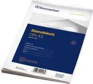 Soennecken Stenoblock Schreibblock A5 liniertes Papier in Weiß und Blau - Bild 1