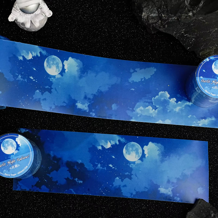 Etori Life Moonlight Looping Washi Tape Cloud Gap in Blau, Breite: 6 cm, Länge: 2 m - Bild 4