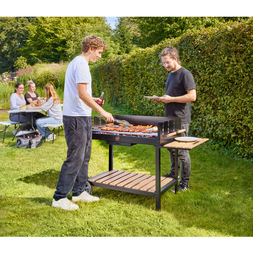 BBQ Hero Holzkohlegrill Vereinsgrill aus Edelstahl in Schwarz mit Grillfläche 99 x 57,5 cm - Bild 2
